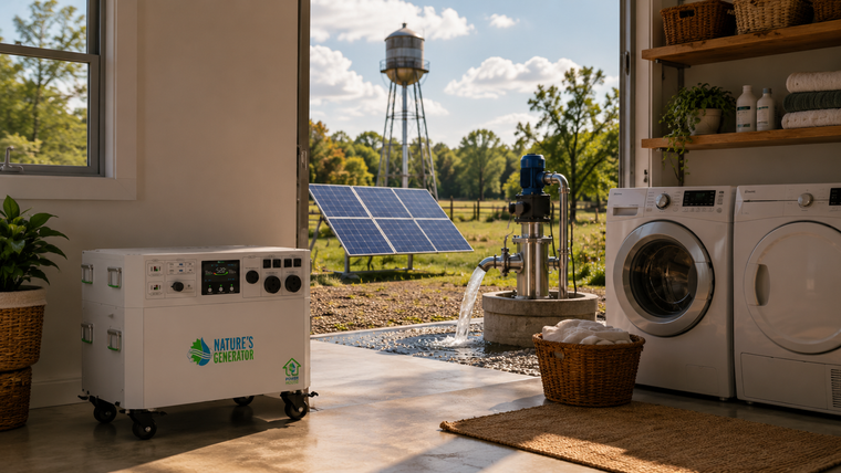 Nature's Generator - 240V Split-Phase Demystified: How to Chain Inverters to Power Deep Well Pumps and Clothes Dryers Off-Grid