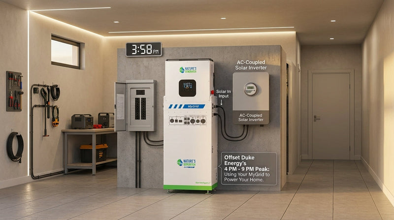 How to offset Duke Energy's 4 PM to 9 PM peak time-of-use rates using AC-coupled solar storage