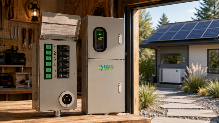 Nature's Generator - Manual vs. Automatic Transfer Switches for Solar Generators: DIY Wiring & Code Compliance Guide