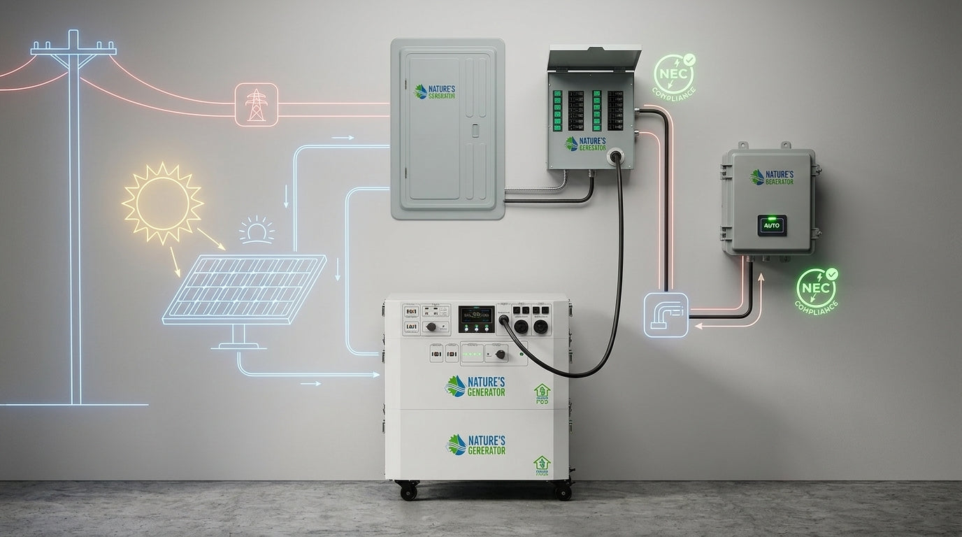 Wiring a Solar Generator to a Breaker Box: Automatic vs. Manual Transfer Switch NEC Compliance