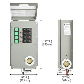 4-Circuit 120V Generator Transfer Switch Dimension