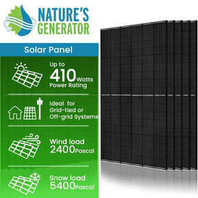 410 Watt Monocrystalline Solar Panel (10 Pack) - Nature's Generator