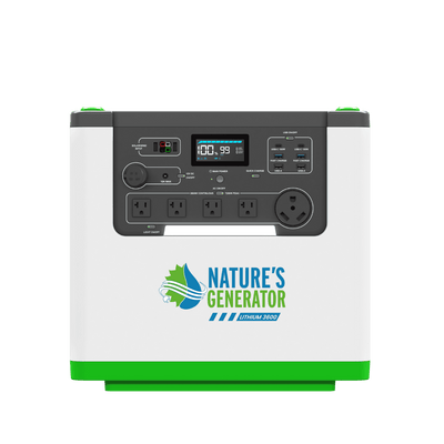 120V 3600W LiFePO4 Solar Power Station - Nature's Generator Lithium 3600 
