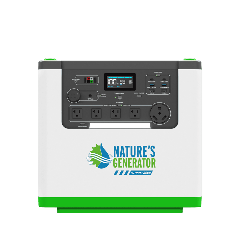 Lithium 3600 - Product 
120V 3600W LiFePO4 Solar Power Station - Nature's Generator Lithium 3600  1