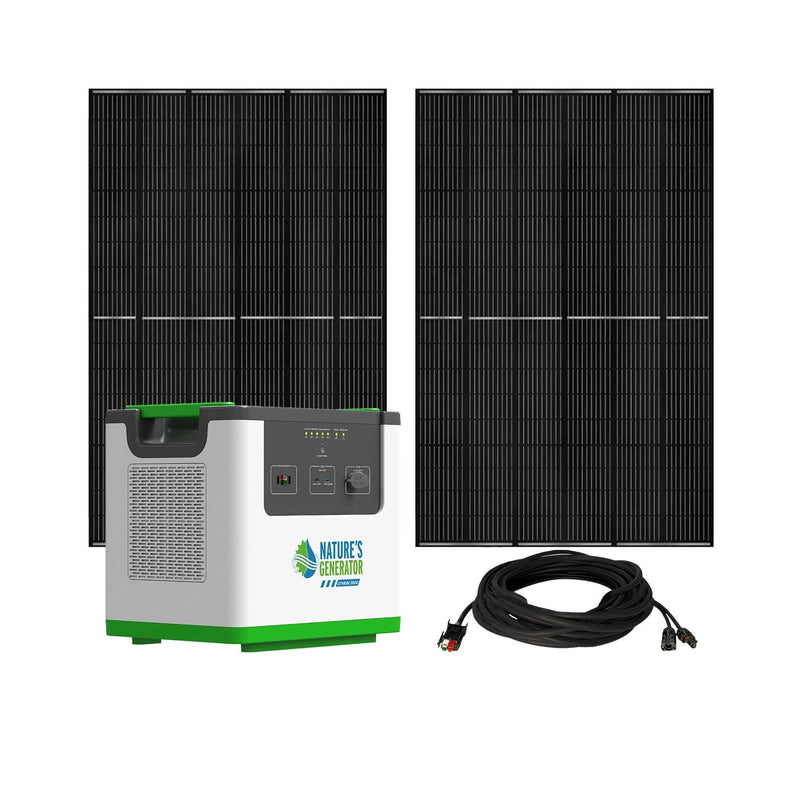 Nature's Generator Lithium 3600 Power Pod - Product Lihtium 3600 Pod + 50ft Cable + 2* 410W Solar Panel 4