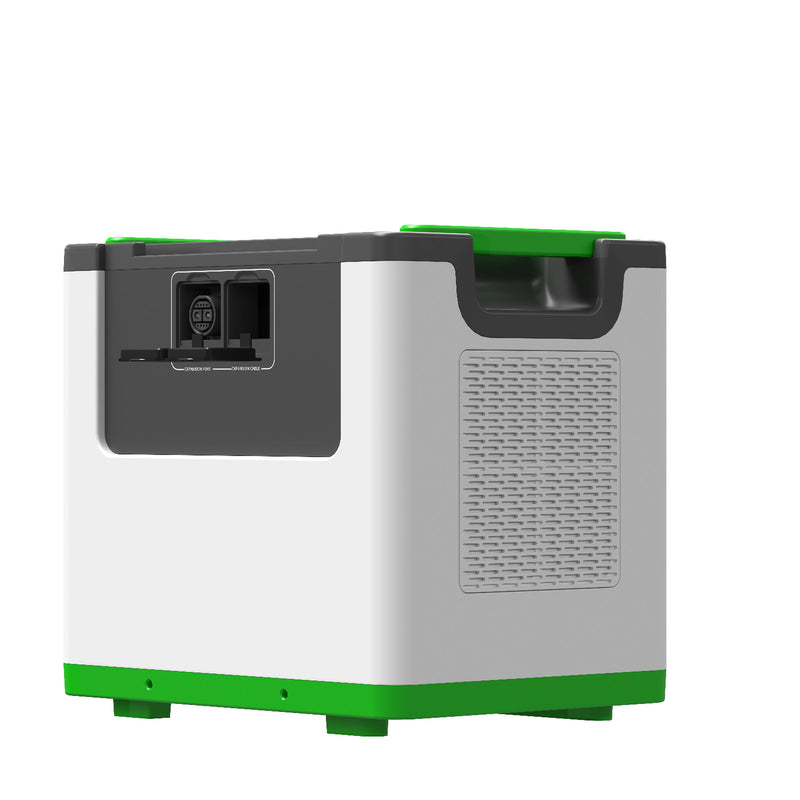 Nature's Generator Lithium 3600 Power Pod - Product - Portable power station with green and gray design on a white background 9