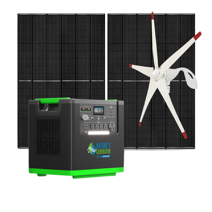 Nature's Generator Lithium 6000 with Solar Panels and Wind Turbine