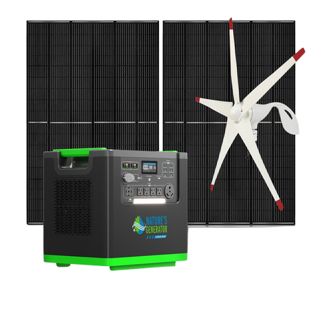 Nature's Generator Lithium 6000 with Solar Panels and Wind Turbine