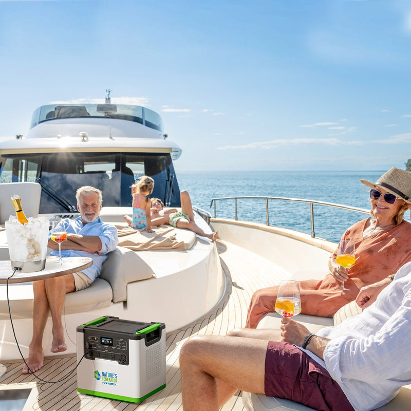 Lithium 3600 - Scene People enjoying a sunny day on a boat with a portable power station. 17
