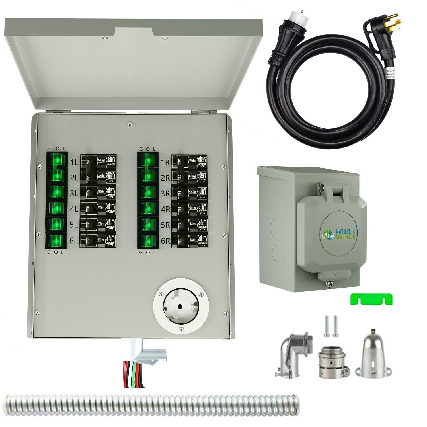 Natures Generator 12 Circuits 120V 50A Non Automatic Power Transfer Switch