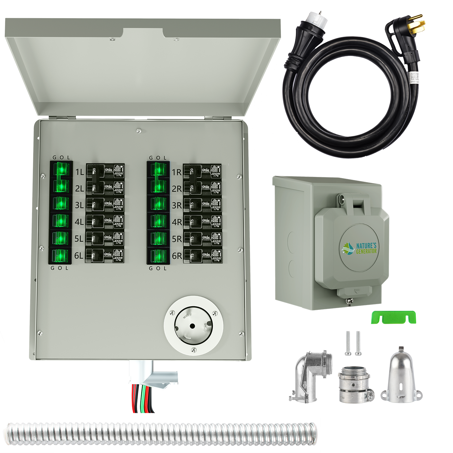 Natures Generator 12 Circuits 120V 50A Non Automatic Power Transfer Switch