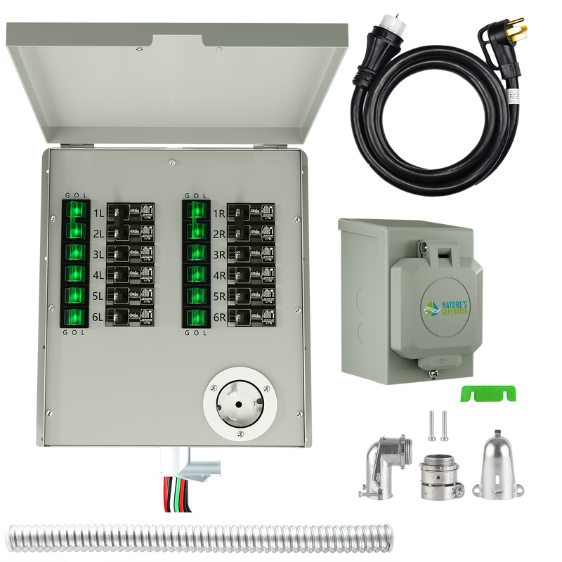 12-Circuit 120/240V 50A Non-Automatic Transfer Switch - Product - Natures Generator 12 Circuits 120V 50A Non Automatic Power Transfer Switch 1