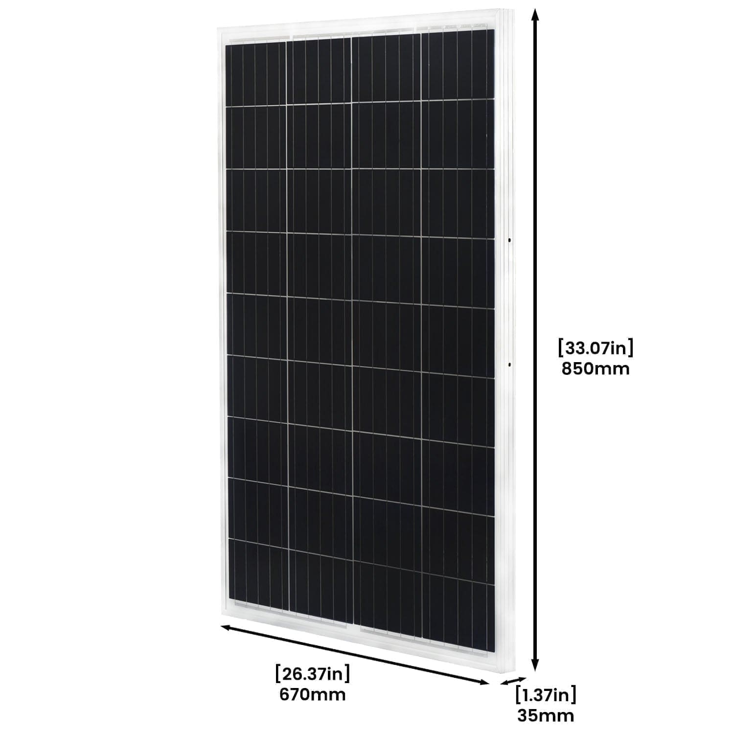 Nature's Generator 100W Solar Panel Dimension