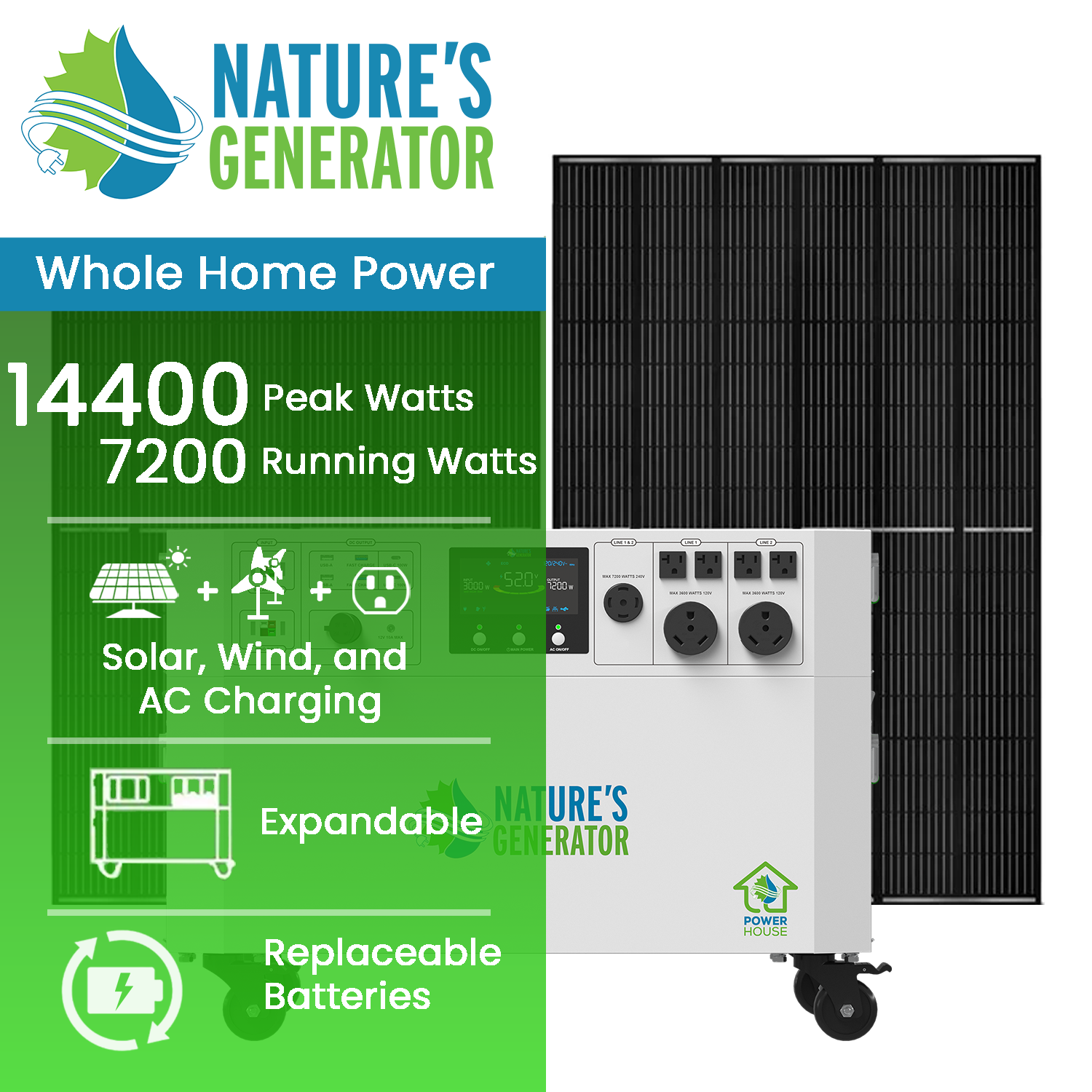 Product - Nature's Generator Powerhouse Solar Generator Hover