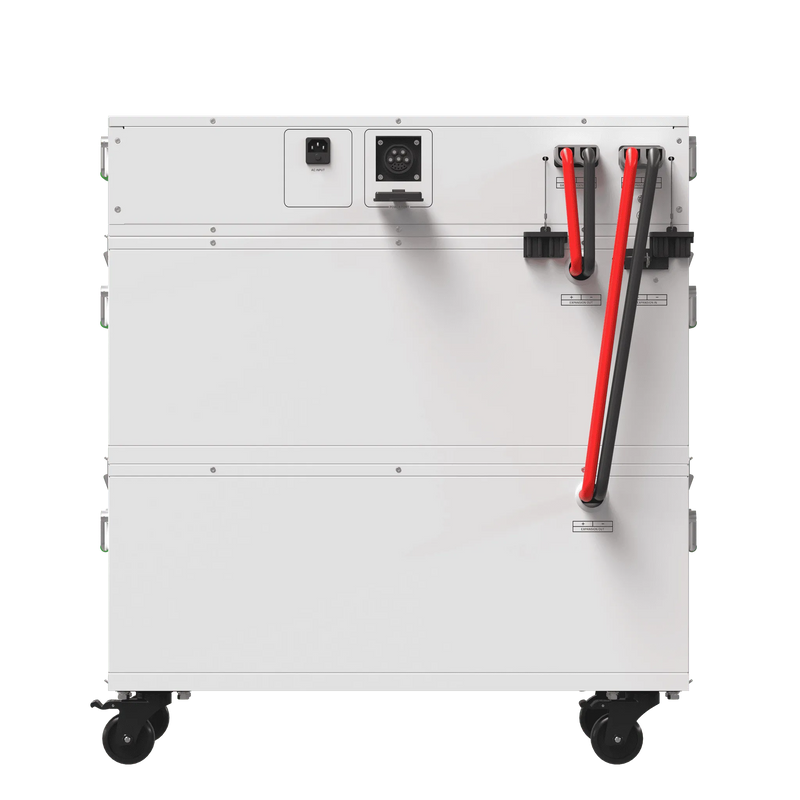 Powerhouse - Product_White industrial battery pack with red and black cables on a white background 9