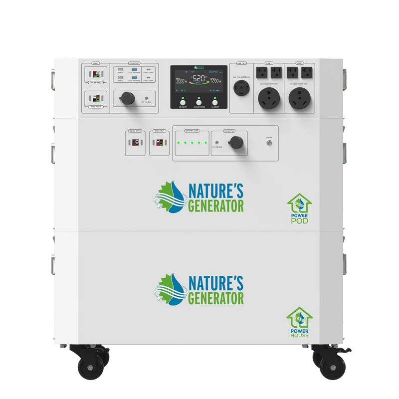 Powerhouse - Product_White power station with 'Nature's Generator' branding on a white background 6