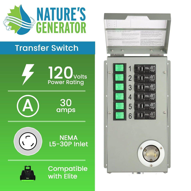120V 30A 6-Circuit Non-Automatic Transfer Switch - Product - Nature's Generator Power Transfer Switch Kit - Elite - Nature's Generator 2